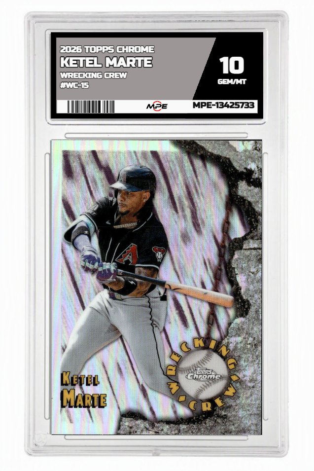 2026 TOPPS CHROME WRECKING CREW #WC-15 KETEL MARTE MPE 10 GEM/MT — graded card auctioned from the MPE vault