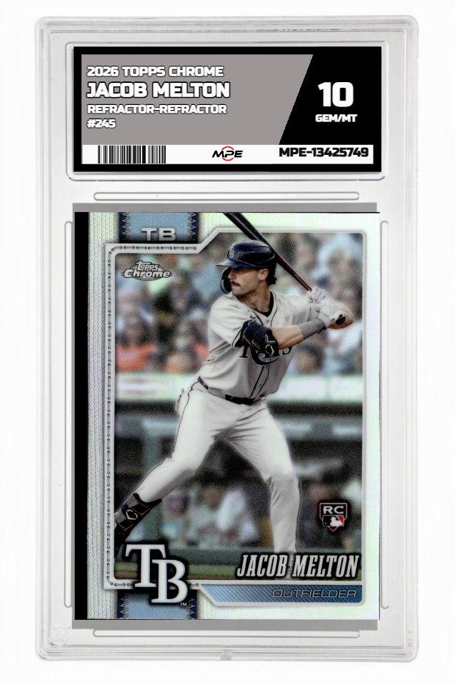 2026 TOPPS CHROME REFRACTOR-REFRACTOR #245 JACOB MELTON MPE 10 GEM/MT — graded card auctioned from the MPE vault