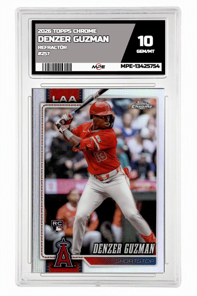 2026 TOPPS CHROME REFRACTOR #257 DENZER GUZMAN MPE 10 GEM/MT — graded card auctioned from the MPE vault