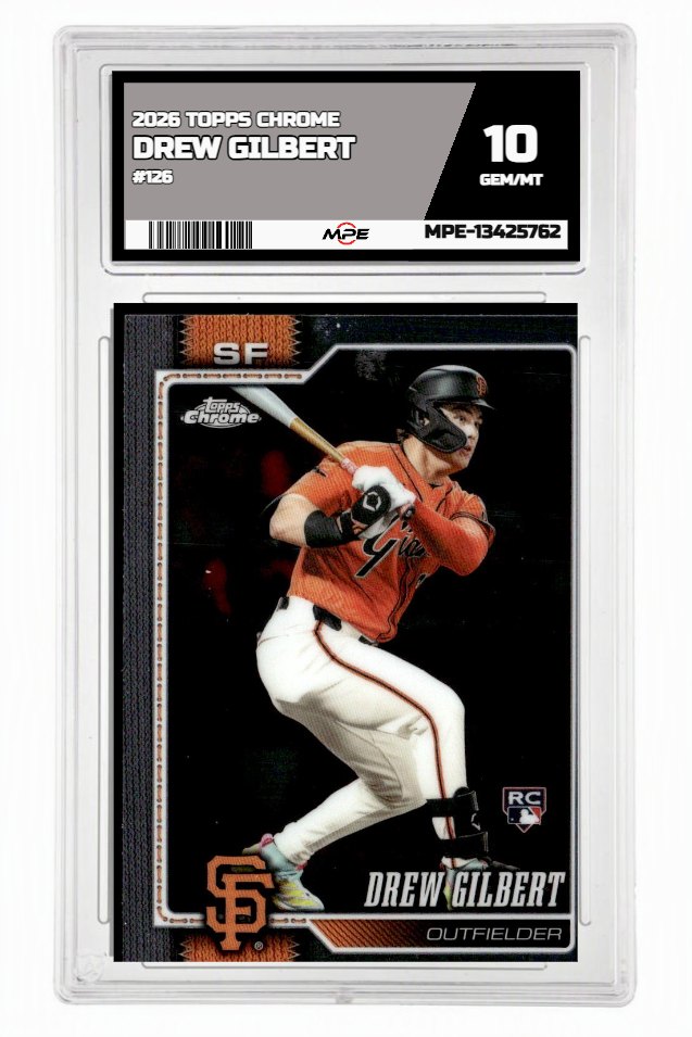 2026 TOPPS CHROME #126 DREW GILBERT MPE 10 GEM/MT — graded card auctioned from the MPE vault