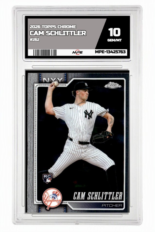 2026 TOPPS CHROME #262 CAM SCHLITTLER MPE 10 GEM/MT — graded card auctioned from the MPE vault