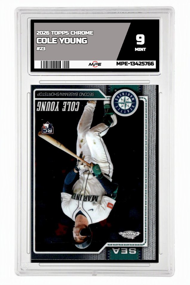 2026 TOPPS CHROME #23 COLE YOUNG MPE 9 MINT — graded card auctioned from the MPE vault