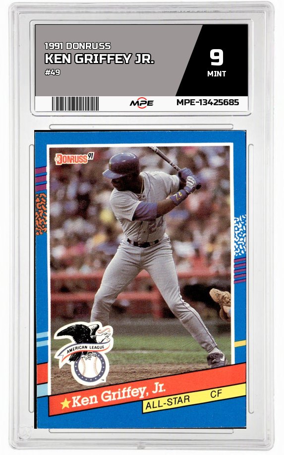 1991 DONRUSS #49 KEN GRIFFEY JR. MPE 9 MINT — graded card auctioned from the MPE vault