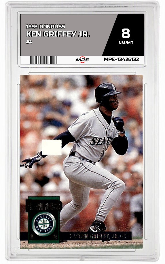 1993 DONRUSS #4 KEN GRIFFEY JR. MPE 8 NM/MT — graded card auctioned from the MPE vault