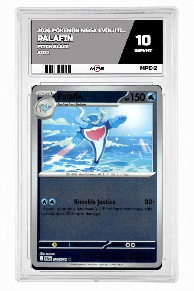2026 POKEMON MEGA EVOLUTION PITCH BLACK #022 Palafin MPE 10 GEM/MT — graded card auctioned from the MPE vault