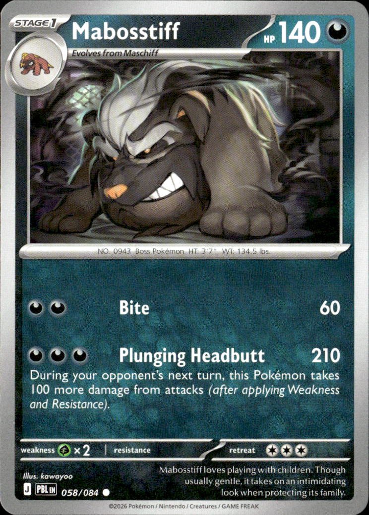 2026 Pokemon Mega Evolution Mabosstiff graded slab