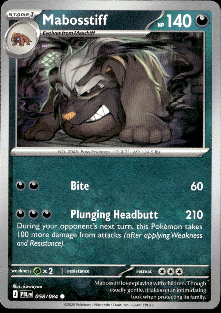 2026 Pokemon Mega Evolution Mabostiff graded slab