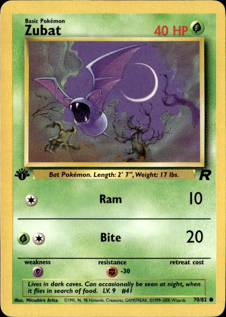 2000 Pokemon Original Zubat graded slab