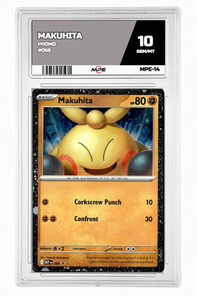 PROMO #068 Makuhita MPE 10 GEM/MT — graded card auctioned from the MPE vault