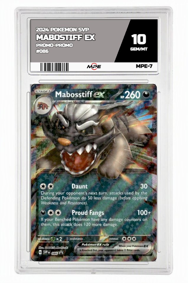 2024 POKEMON SVP PROMO-PROMO #086 MABOSTIFF EX MPE 10 GEM/MT — graded card auctioned from the MPE vault