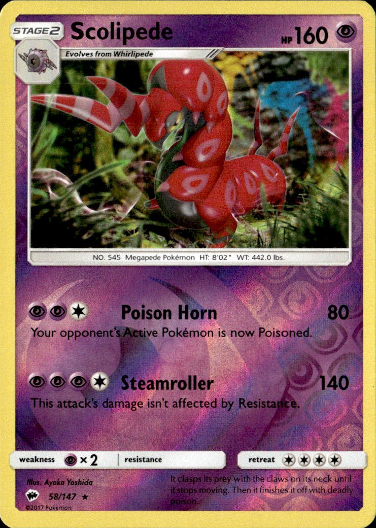 2017 Pokemon Sun And Moon Scolipede graded slab