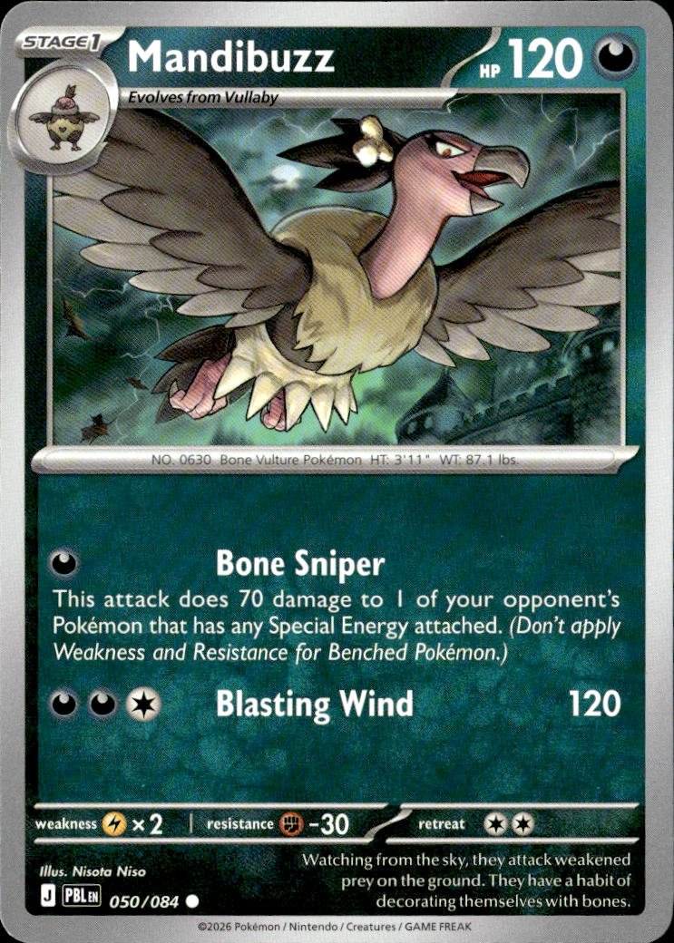 2026 Pokemon Mega Evolution Mandibuzz graded slab