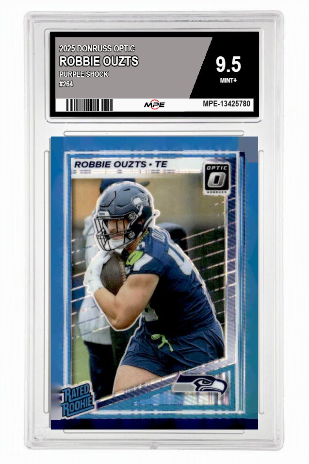 2025 DONRUSS OPTIC PURPLE SHOCK #264 ROBBIE OUZTS MPE 9.5 MINT+ — graded card auctioned from the MPE vault