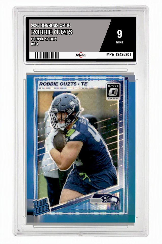 2025 DONRUSS OPTIC PURPLE SHOCK #264 ROBBIE OUZTS MPE 9 MINT — graded card auctioned from the MPE vault