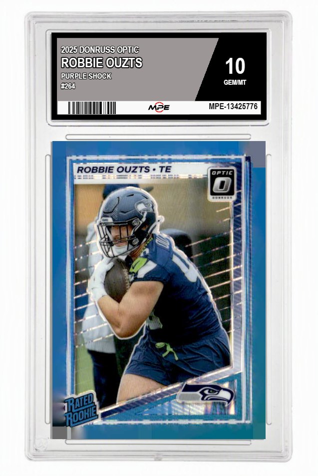 2025 DONRUSS OPTIC PURPLE SHOCK #264 ROBBIE OUZTS MPE 10 GEM/MT — graded card auctioned from the MPE vault