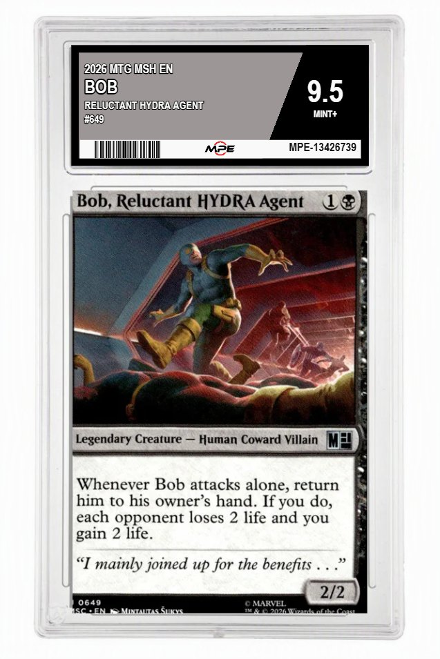 2026 MTG MSH EN RELUCTANT HYDRA AGENT #649 BOB MPE 9.5 MINT+ — graded card up for auction