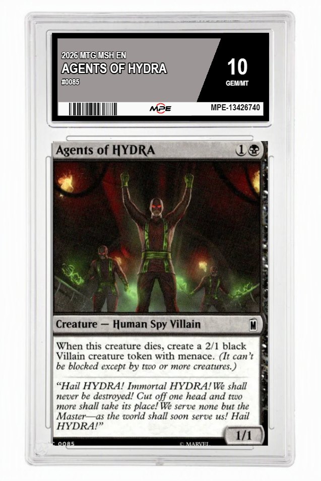 2026 MTG MSH EN #0085 AGENTS OF HYDRA MPE 10 GEM/MT — graded card up for auction