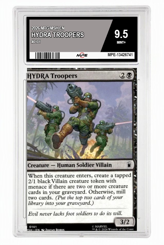 2026 MTG MSH EN #0101 HYDRA TROOPERS MPE 9.5 MINT+ — graded card up for auction