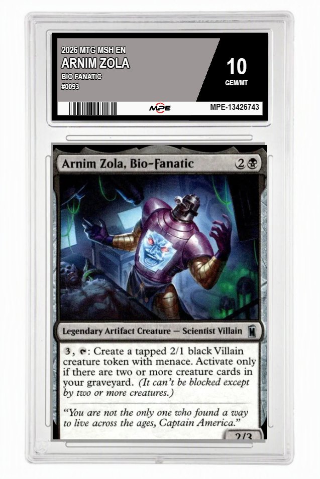 2026 MTG MSH EN BIO FANATIC #0093 ARNIM ZOLA MPE 10 GEM/MT — graded card up for auction