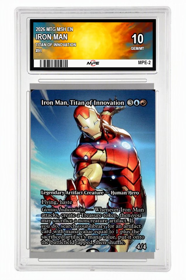 2026 MTG MSH EN TITAN OF INNOVATION #91 IRON MAN MPE 10 GEM/MT — graded card up for auction