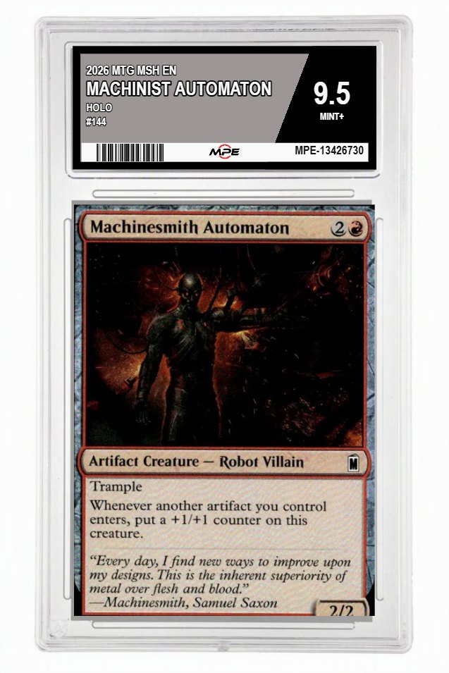 2026 MTG MSH EN HOLO #144 MACHINIST AUTOMATON MPE 9.5 MINT+ — graded card up for auction