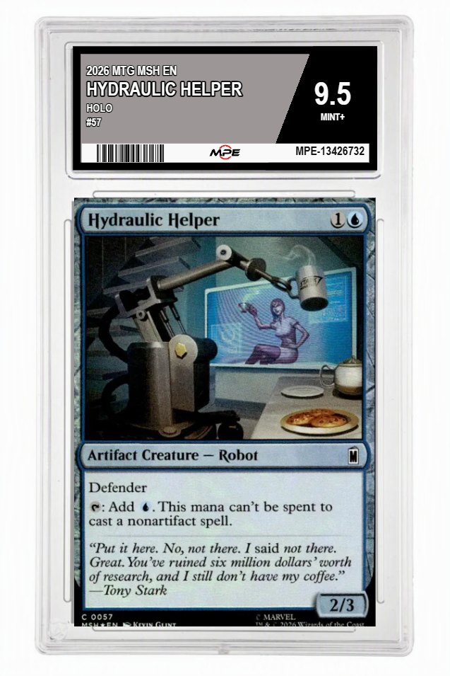 2026 MTG MSH EN HOLO #57 HYDRAULIC HELPER MPE 9.5 MINT+ — graded card up for auction