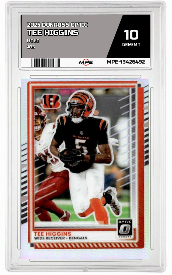 2025 DONRUSS OPTIC HOLO #13 TEE HIGGINS MPE 10 GEM/MT — graded card auctioned from the MPE vault