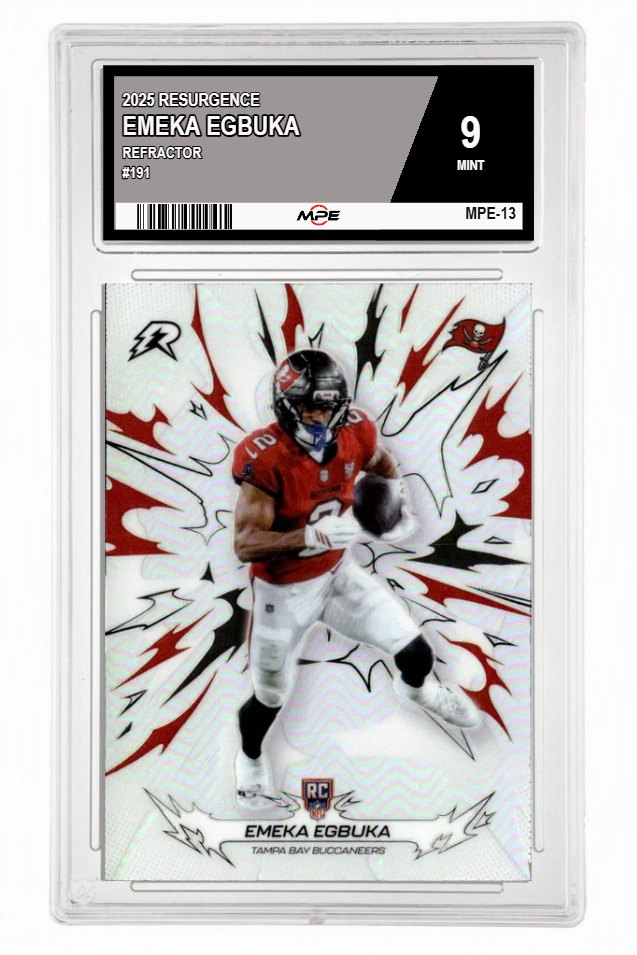 2025 RESURGENCE REFRACTOR #191 EMEKA EGBUKA MPE 9 MINT — graded card auctioned from the MPE vault