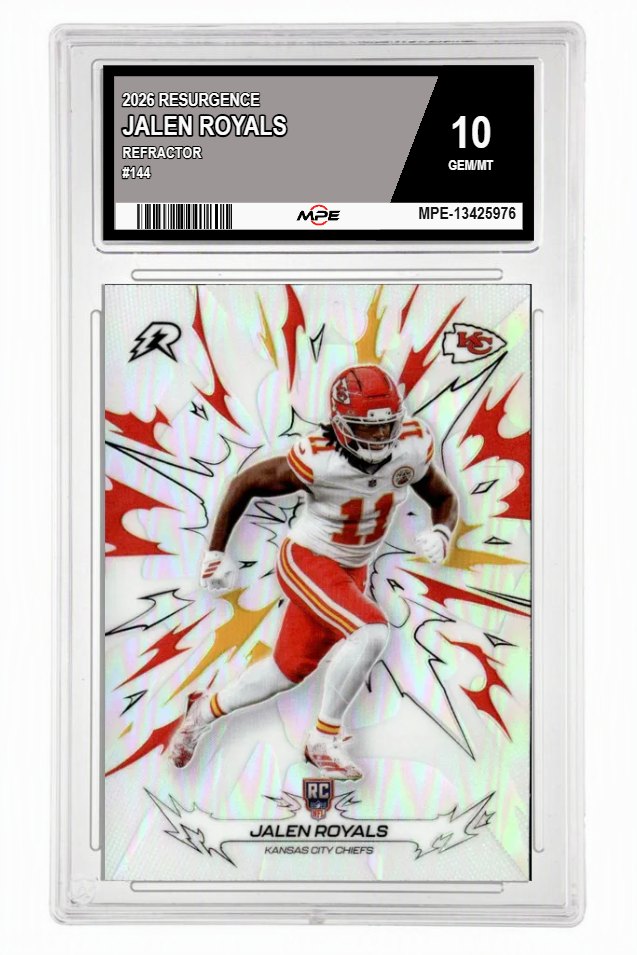2026 RESURGENCE REFRACTOR #144 JALEN ROYALS MPE 10 GEM/MT — graded card auctioned from the MPE vault