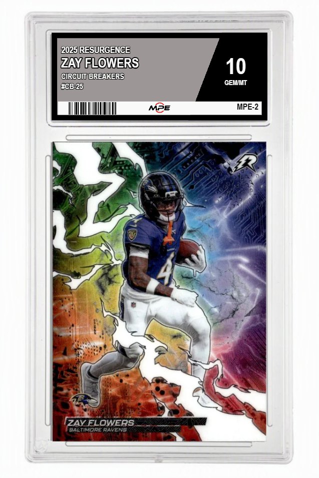 2025 RESURGENCE CIRCUIT BREAKERS #CB-25 ZAY FLOWERS MPE 10 GEM/MT — graded card auctioned from the MPE vault