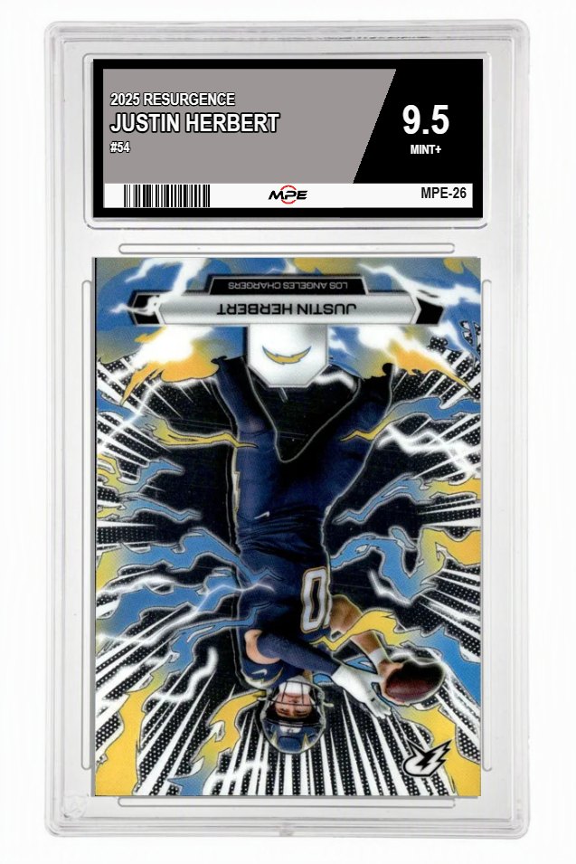 2025 RESURGENCE #54 JUSTIN HERBERT MPE 9.5 MINT+ — graded card auctioned from the MPE vault