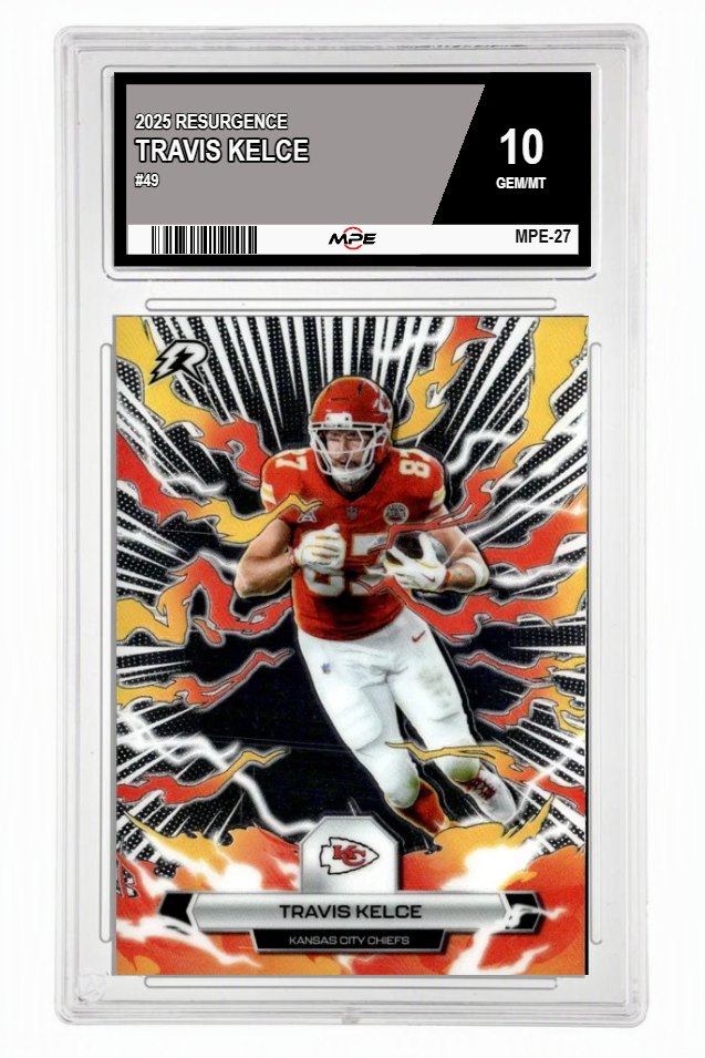 2025 RESURGENCE #49 TRAVIS KELCE MPE 10 GEM/MT — graded card up for auction