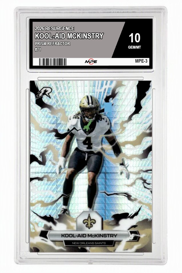 2026 RESURGENCE PRISM REFRACTOR #71 KOOL-AID MCKINSTRY MPE 10 GEM/MT — graded card auctioned from the MPE vault