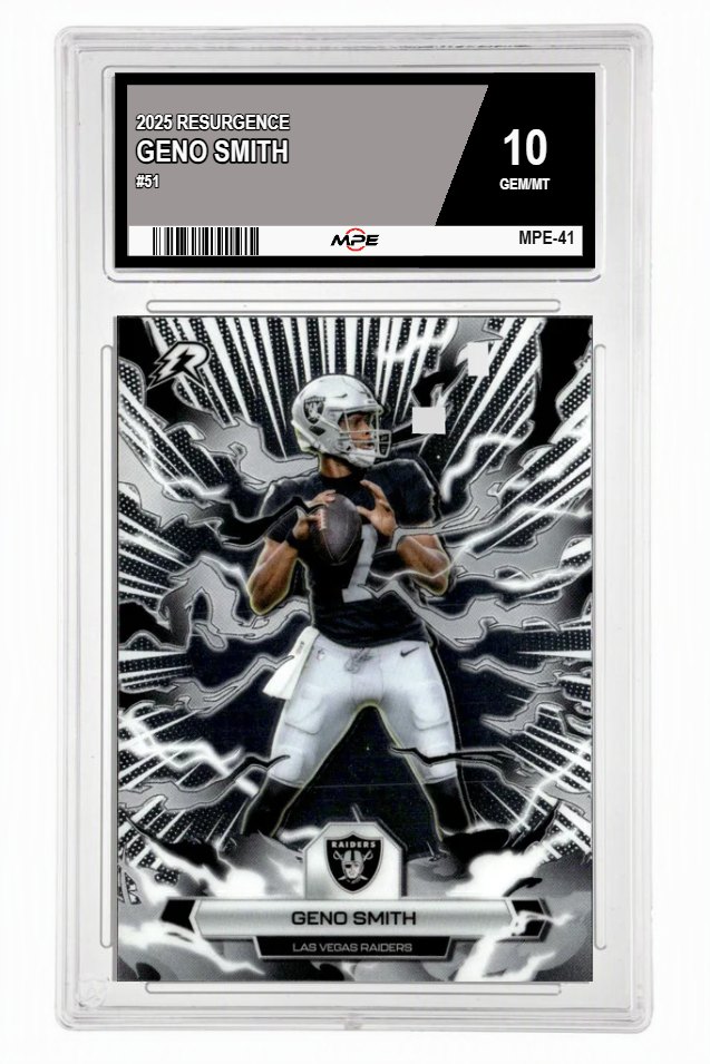 2025 RESURGENCE #51 GENO SMITH MPE 10 GEM/MT — graded card auctioned from the MPE vault