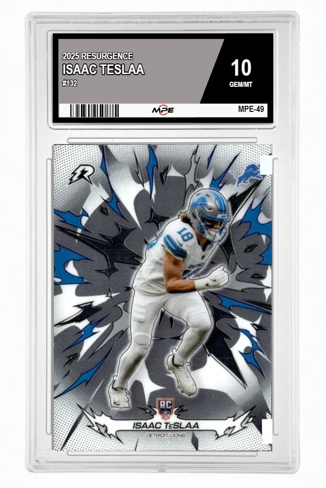 2025 RESURGENCE #132 ISAAC TESLAA MPE 10 GEM/MT — graded card auctioned from the MPE vault