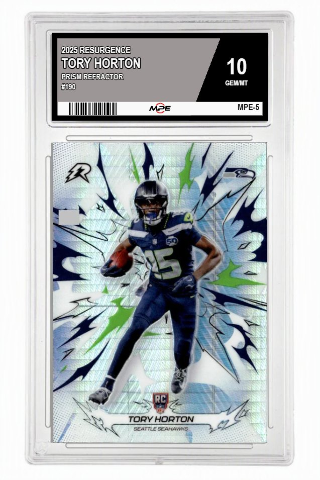 2025 RESURGENCE PRISM REFRACTOR #190 TORY HORTON MPE 10 GEM/MT — graded card auctioned from the MPE vault
