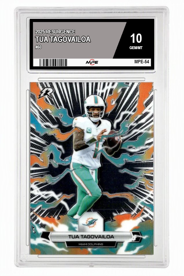 2025 RESURGENCE #60 TUA TAGOVAILOA MPE 10 GEM/MT — graded card up for auction