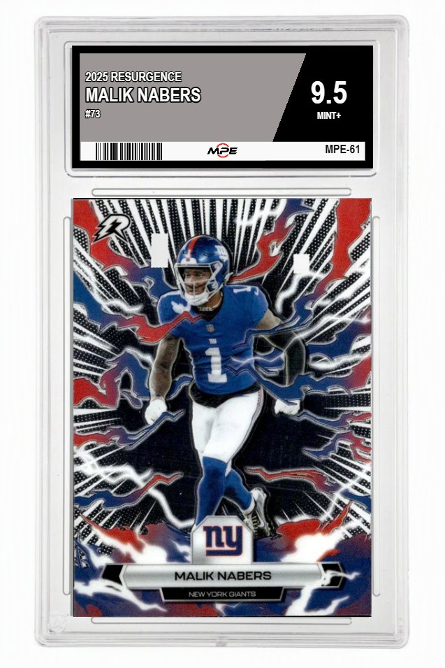 2025 RESURGENCE #73 MALIK NABERS MPE 9.5 MINT+ — graded card auctioned from the MPE vault