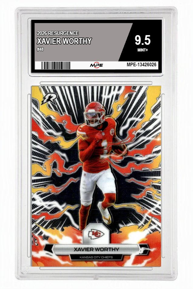 2026 RESURGENCE #48 XAVIER WORTHY MPE 9.5 MINT+ — graded card auctioned from the MPE vault