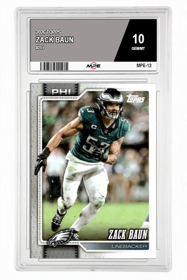 2026 TOPPS #251 ZACK BAUN MPE 10 GEM/MT — graded card auctioned from the MPE vault