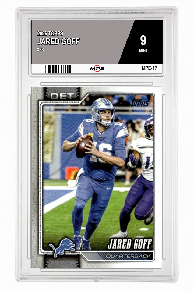 2026 TOPPS #68 JARED GOFF MPE 9 MINT — graded card auctioned from the MPE vault