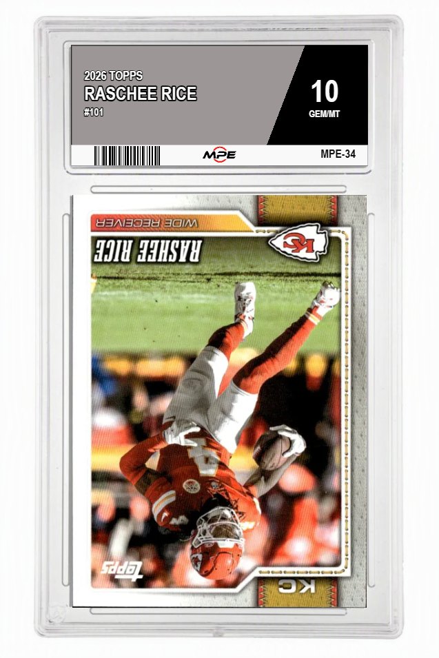 2026 TOPPS #101 RASCHEE RICE MPE 10 GEM/MT — graded card auctioned from the MPE vault