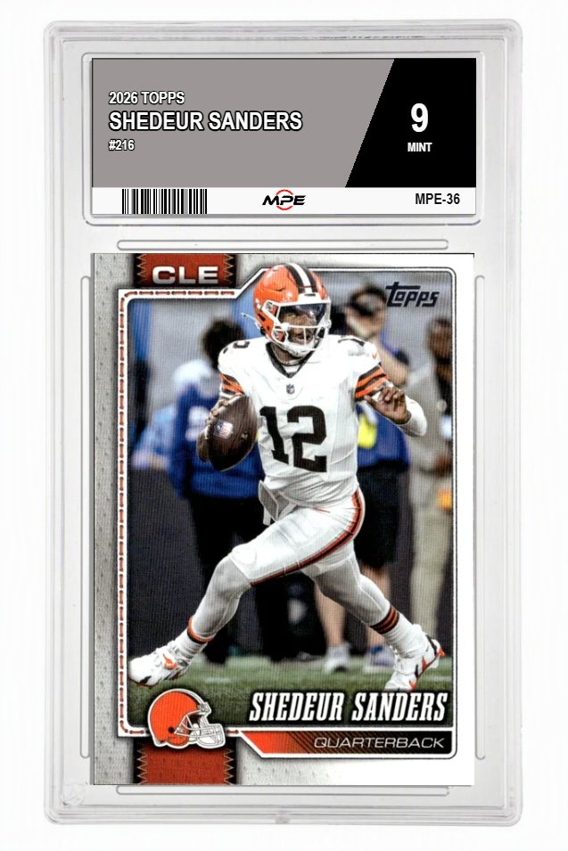 2026 TOPPS #216 SHEDEUR SANDERS MPE 9 MINT — graded card auctioned from the MPE vault