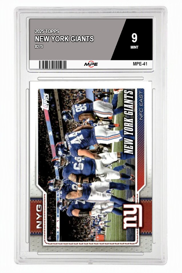 2025 TOPPS #275 NEW YORK GIANTS MPE 9 MINT — graded card auctioned from the MPE vault