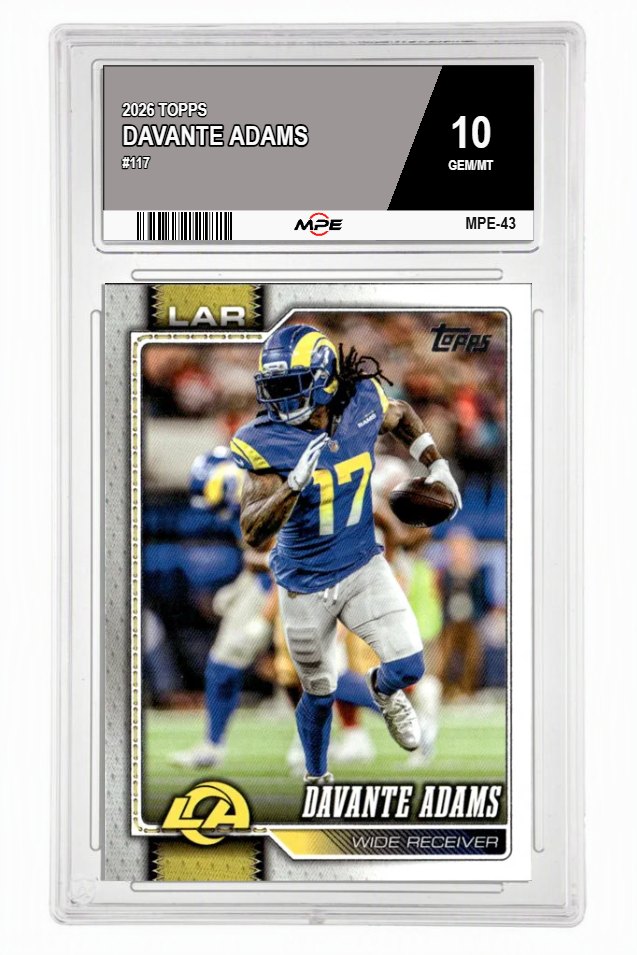 2026 TOPPS #117 DAVANTE ADAMS MPE 10 GEM/MT — graded card auctioned from the MPE vault