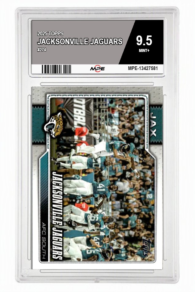 2025 TOPPS #274 JACKSONVILLE JAGUARS MPE 9.5 MINT+ — graded card auctioned from the MPE vault