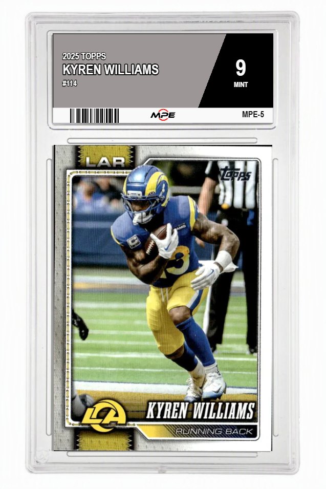 2025 TOPPS #114 KYREN WILLIAMS MPE 9 MINT — graded card auctioned from the MPE vault