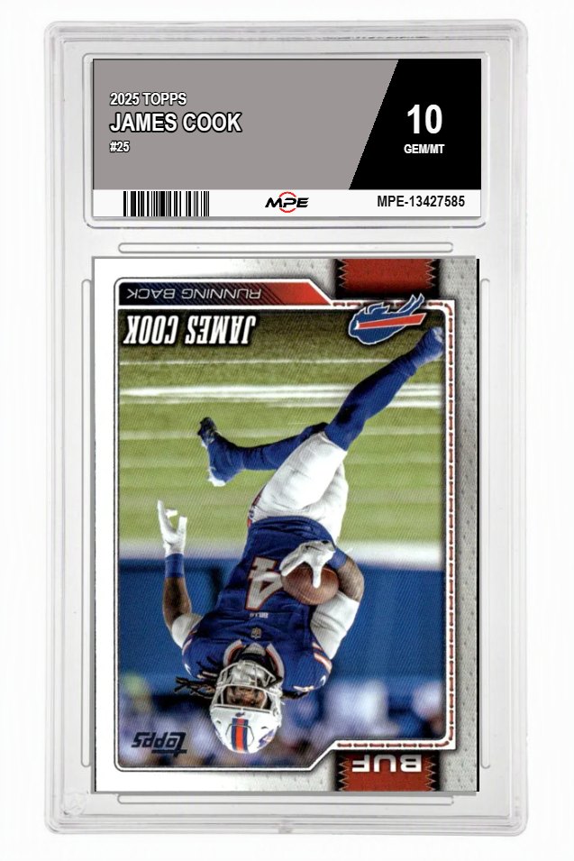 2025 TOPPS #25 JAMES COOK MPE 10 GEM/MT — graded card auctioned from the MPE vault