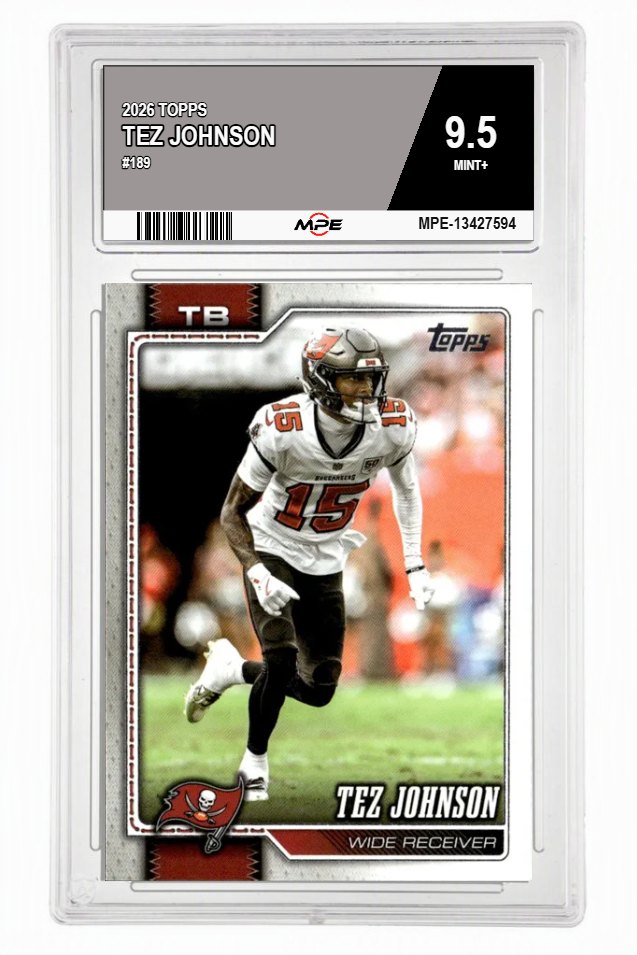 2026 TOPPS #189 TEZ JOHNSON MPE 9.5 MINT+ — graded card auctioned from the MPE vault