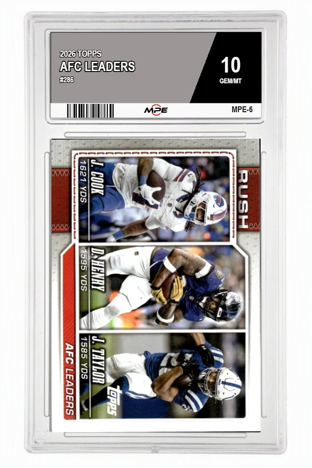 2026 TOPPS #286 AFC LEADERS MPE 10 GEM/MT — graded card auctioned from the MPE vault